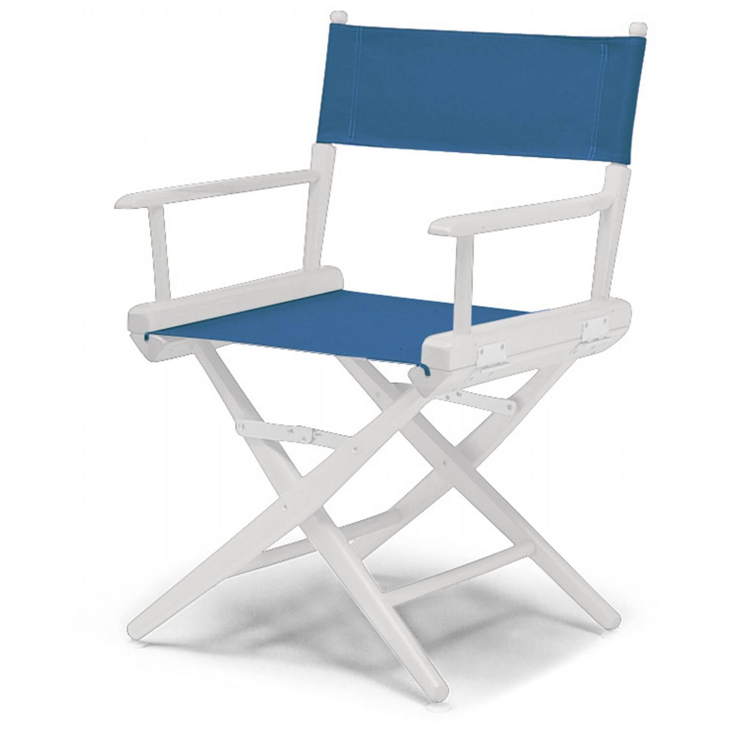 World Famous Dining Height Director Chair By Telescope Casual - White/Indigo