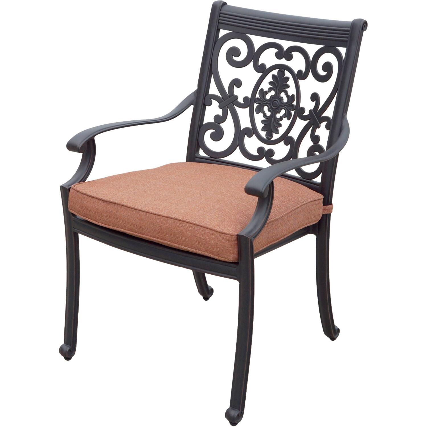 Darlee St. Cruz 9-Piece Patio Dining Set with Cushions and 64 Inch Square Dining Table - Chair Angle W/ Cushions - White Background thumbnail