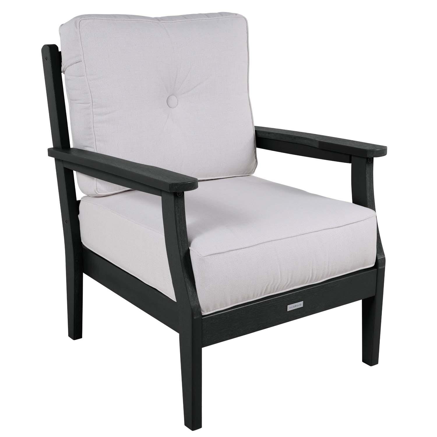 Blushing Bay 3 Pc Recycled Plastic Seating Set in Bliss Linen/Black by Lakeview Outdoor Designs - Chair - White Background thumbnail