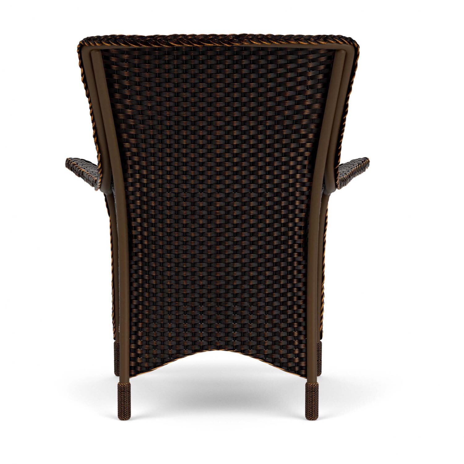 Lloyd Flanders Mandalay Dining Armchair in Mink Finish with Tundra Dove fabric - Back thumbnail