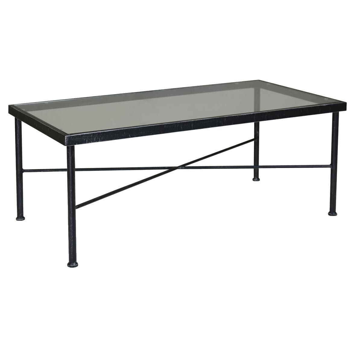 Provence 44 X 22 Inch Rectangular Wrought Iron Patio Coffee Table By Sunset West thumbnail