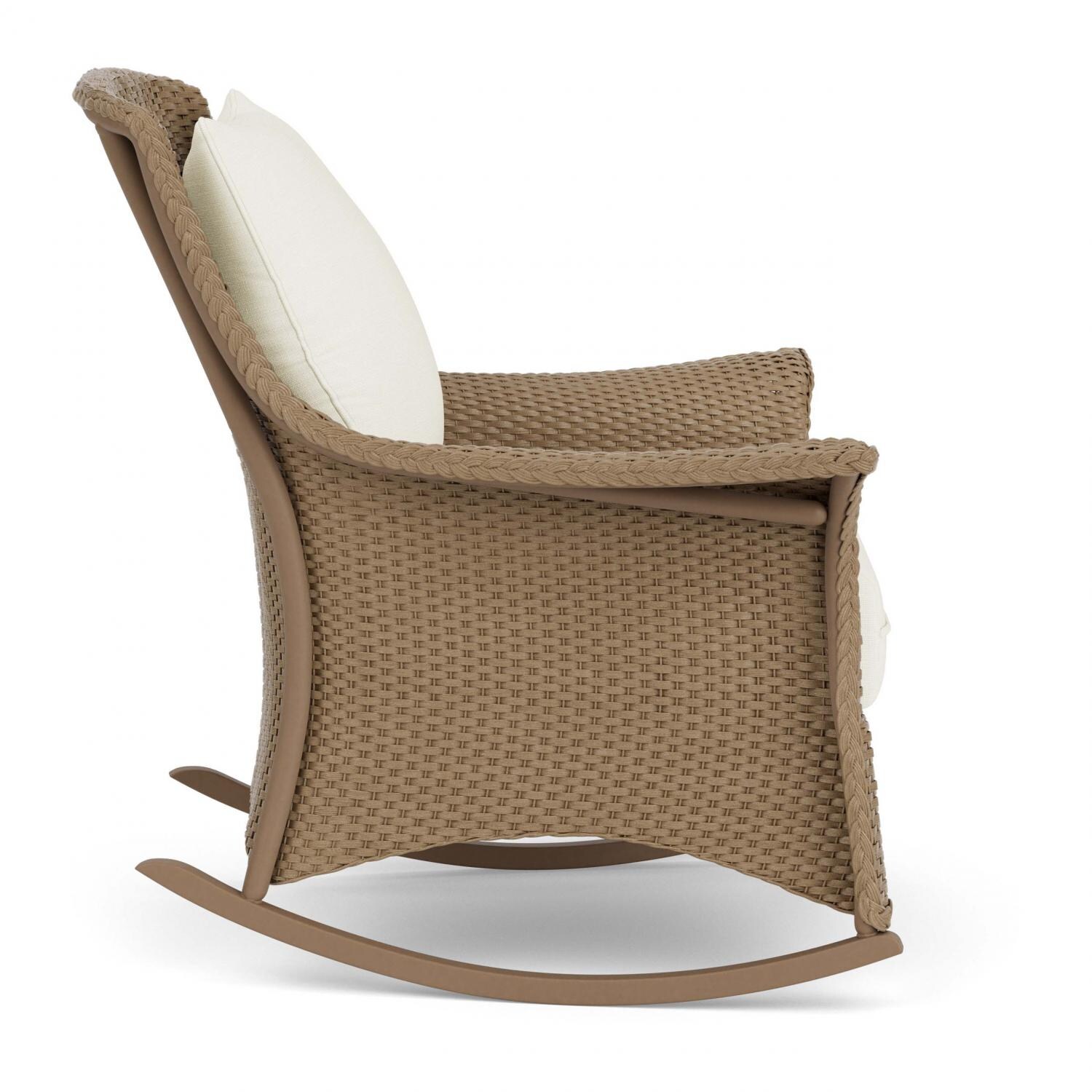 Lloyd Flanders Mandalay Lounge Rocker in Fawn Finish with Sailcloth Salt fabric - Side thumbnail
