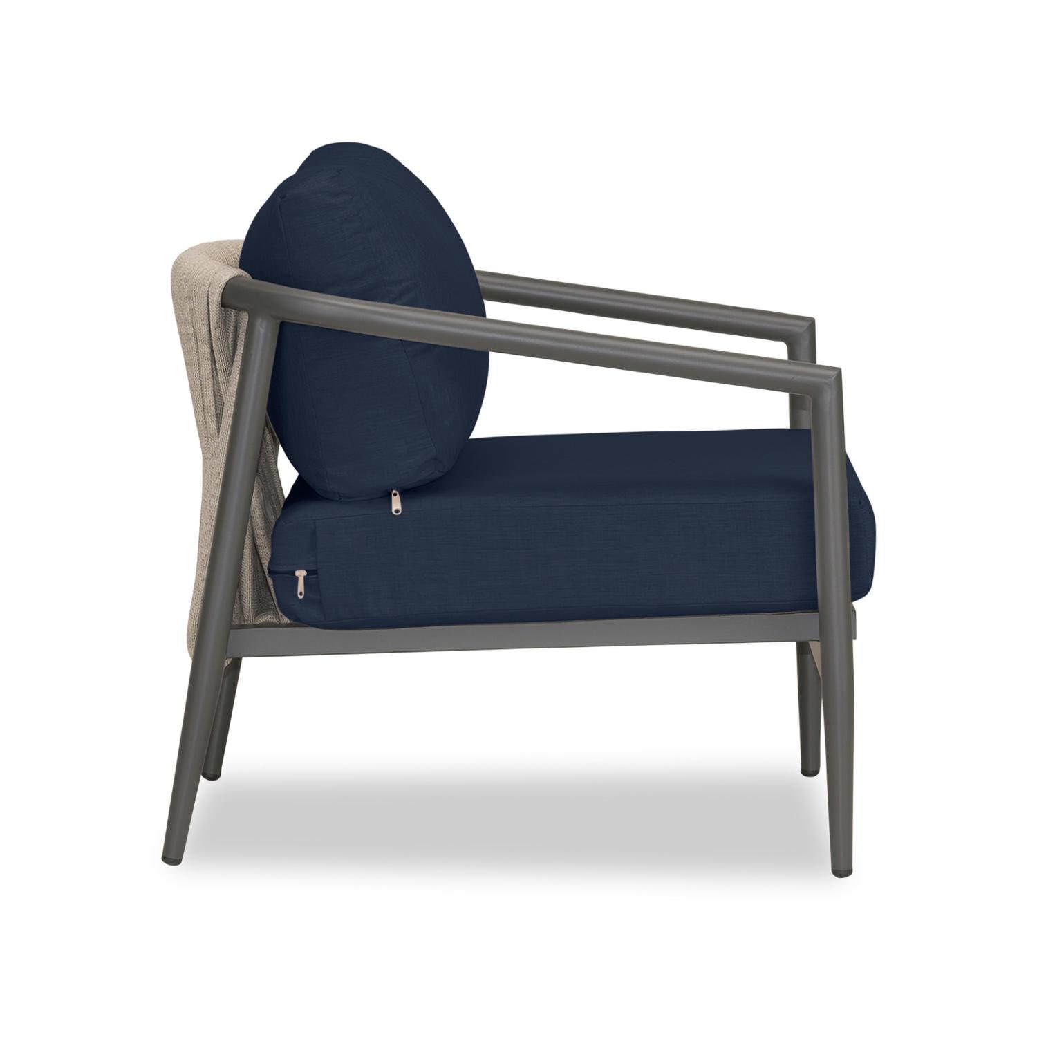 Lakeview Midnight Cove Aluminum Club Chair in Slate/Pebble Gray/Spectrum Indigo - Side - White Background thumbnail