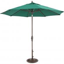 9 Ft. Octagonal Aluminum Auto Tilt Patio Umbrella W/ Crank Lift & 50 Lb. Moderna Base By Lakeview Outdoor Designs - Bronze Frame / Sunbrella Forest Green Canopy image