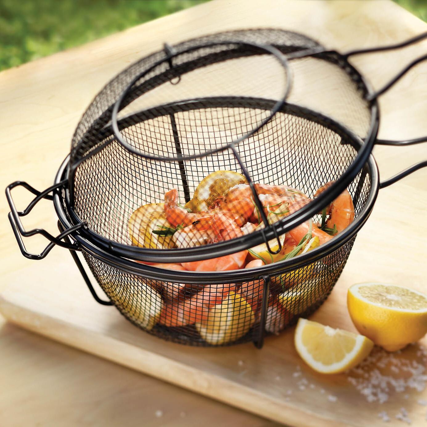 9Inch Diameter Small NonStick 3In1 Chef's Grill Basket And Skillet