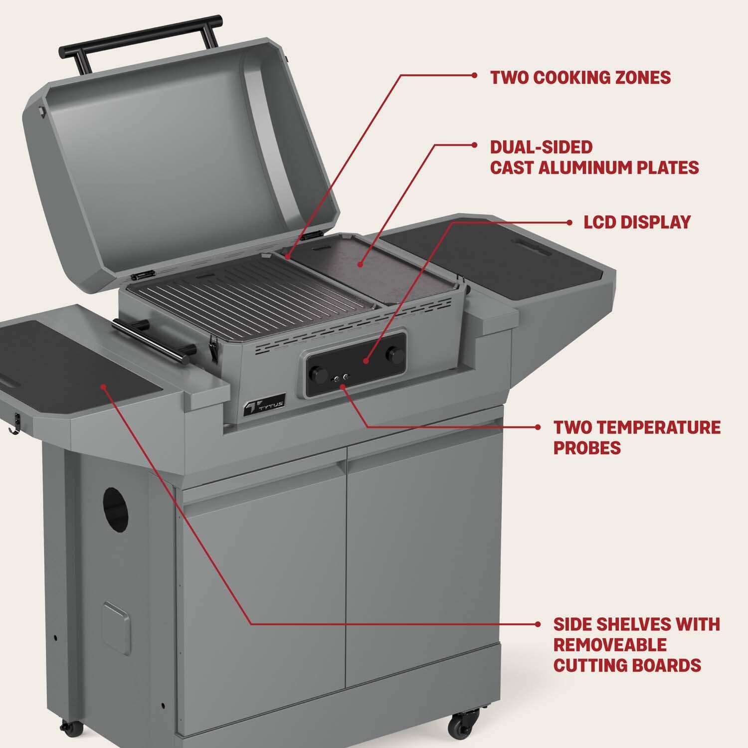 TYTUS TDT-CRT-EGRD Emberwood Electric Griddle and Prep Cart - Features - Detail thumbnail