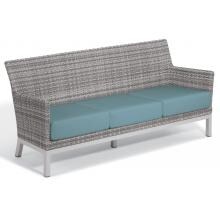 Argento Wicker Patio Sofa W/ Ice Blue Cushions By Oxford Garden image