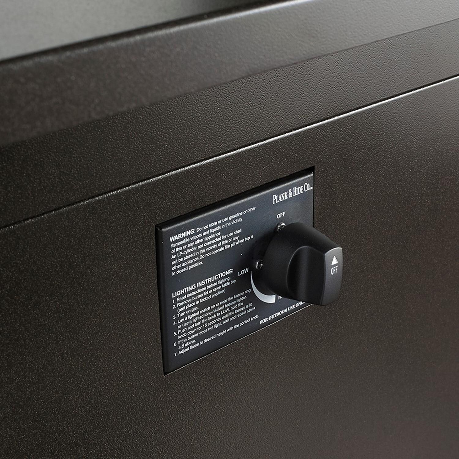 Plank and Hide 42 inch Functional Modern Square Aluminum Fire Pit in Brown - 90006-BRO-1-BRO-3 - Control thumbnail