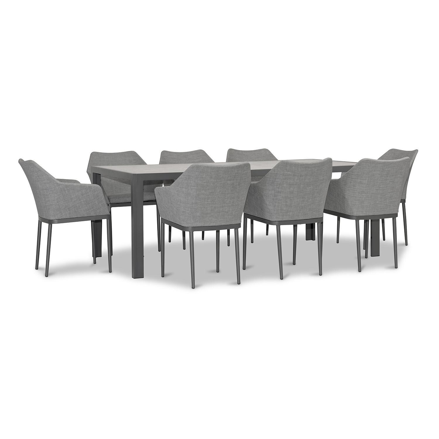 Starlook Bay 9 Pc Aluminum Dining Set in Slate by Lakeview - Side View - White Background thumbnail