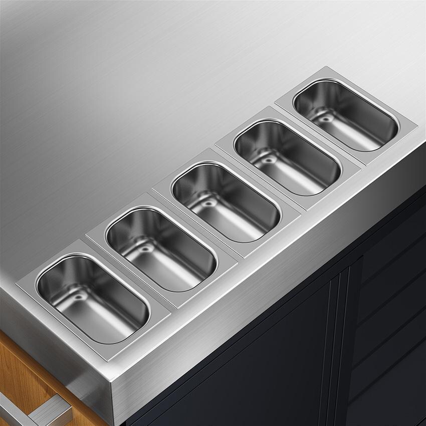 Everdure EPPREPSTAND Pizza Oven Preparation Stand - Prep Compartments 2 - Detail thumbnail