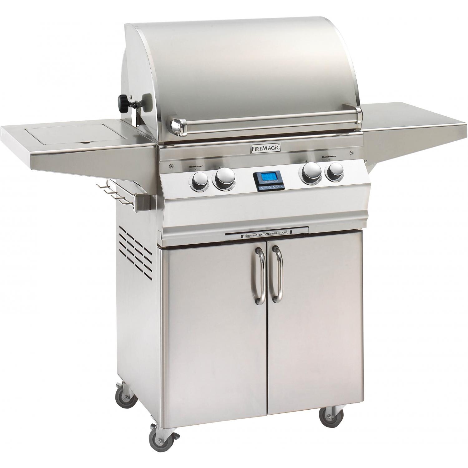 Fire Magic Aurora A430s Propane Gas Grill With Single Side Burner, One Infrared Burner And Rotisserie On Cart thumbnail