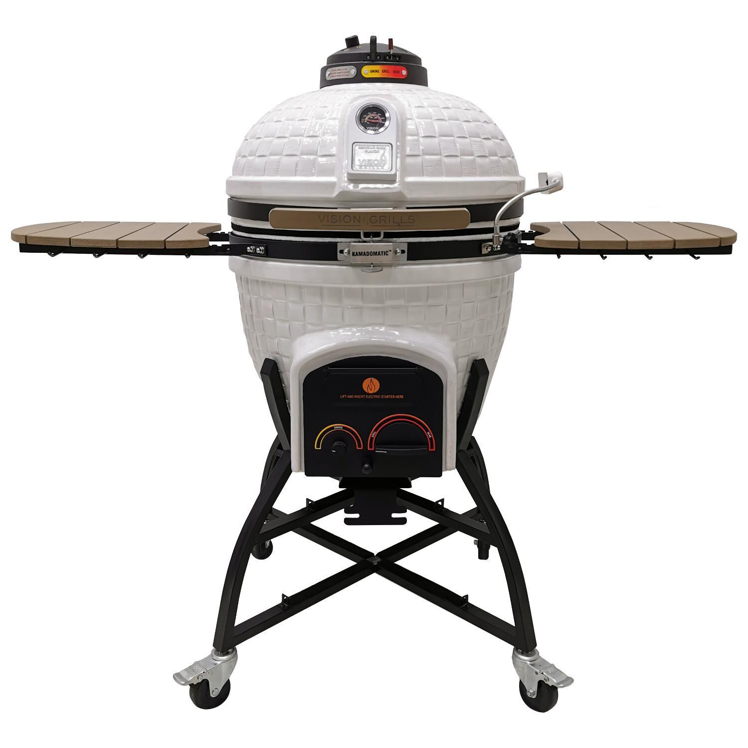 Vision Elite Series XR402 Deluxe 20-Inch Kamado Grill - Cottage White - XR-402WC