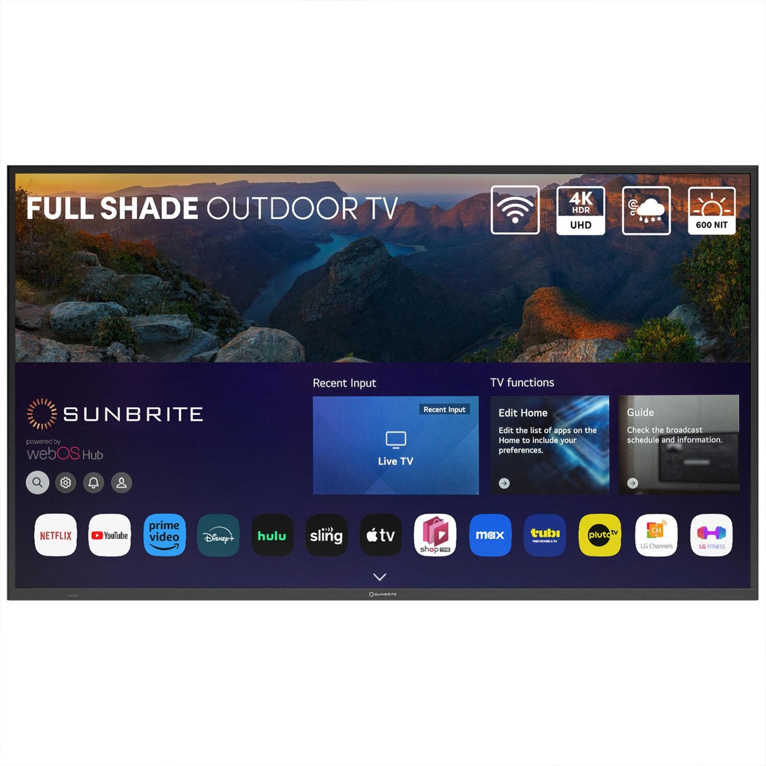 SunBriteTV SB-V4-75-BL Veranda 4 Series 75-in Full Shade 4K UHD HDR Outdoor TV - White Background thumbnail