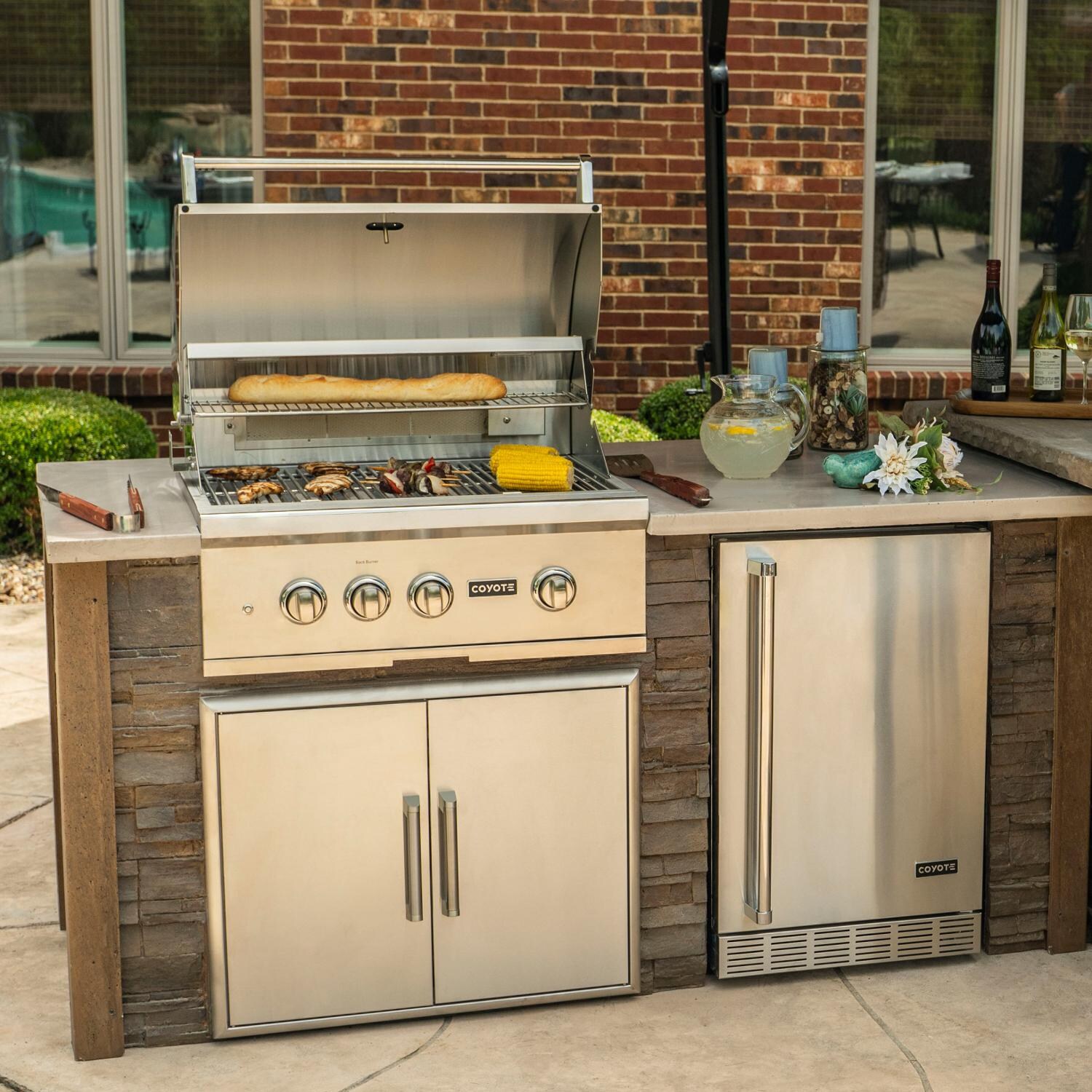 Coyote Ready-To-Assemble 6 Ft Outdoor Kitchen Island With 30-Inch S