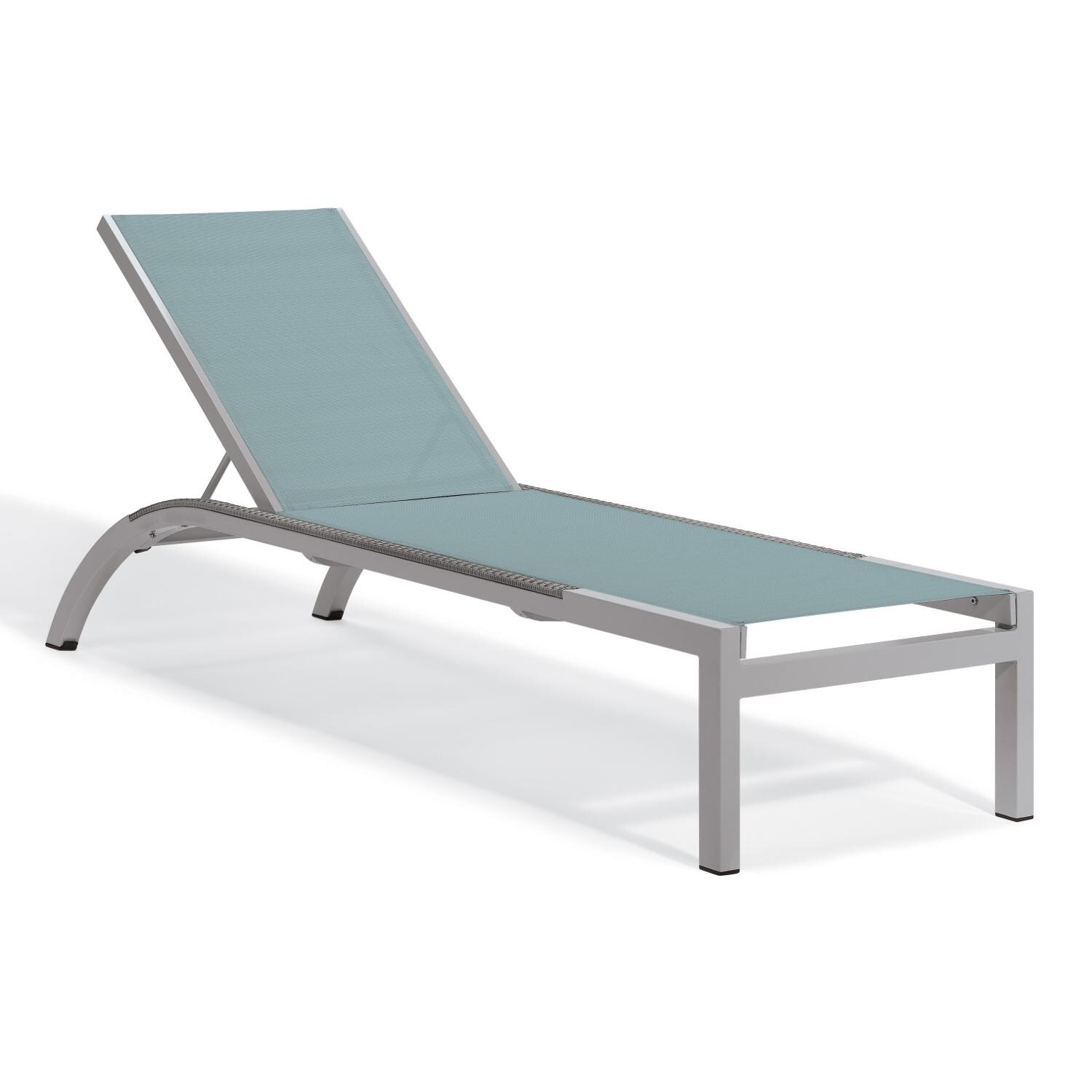 Argento Aluminum Patio Chaise Lounge W/ Wicker Side Rails - Slate Sling thumbnail