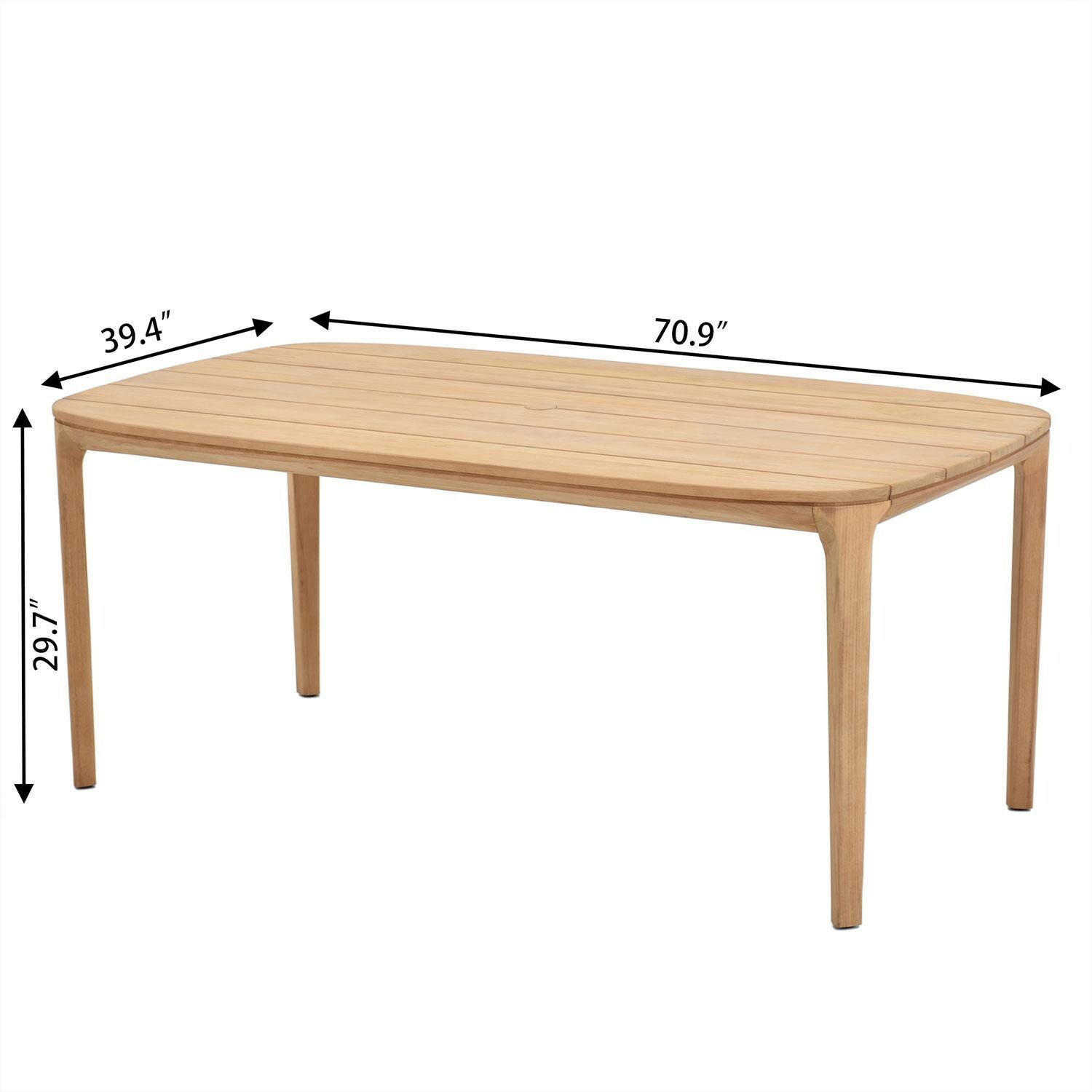 Ridgeview 72 Inch Aluminum Dining Table by Lakeview Outdoor Designs - Dimensions - Dimensional thumbnail