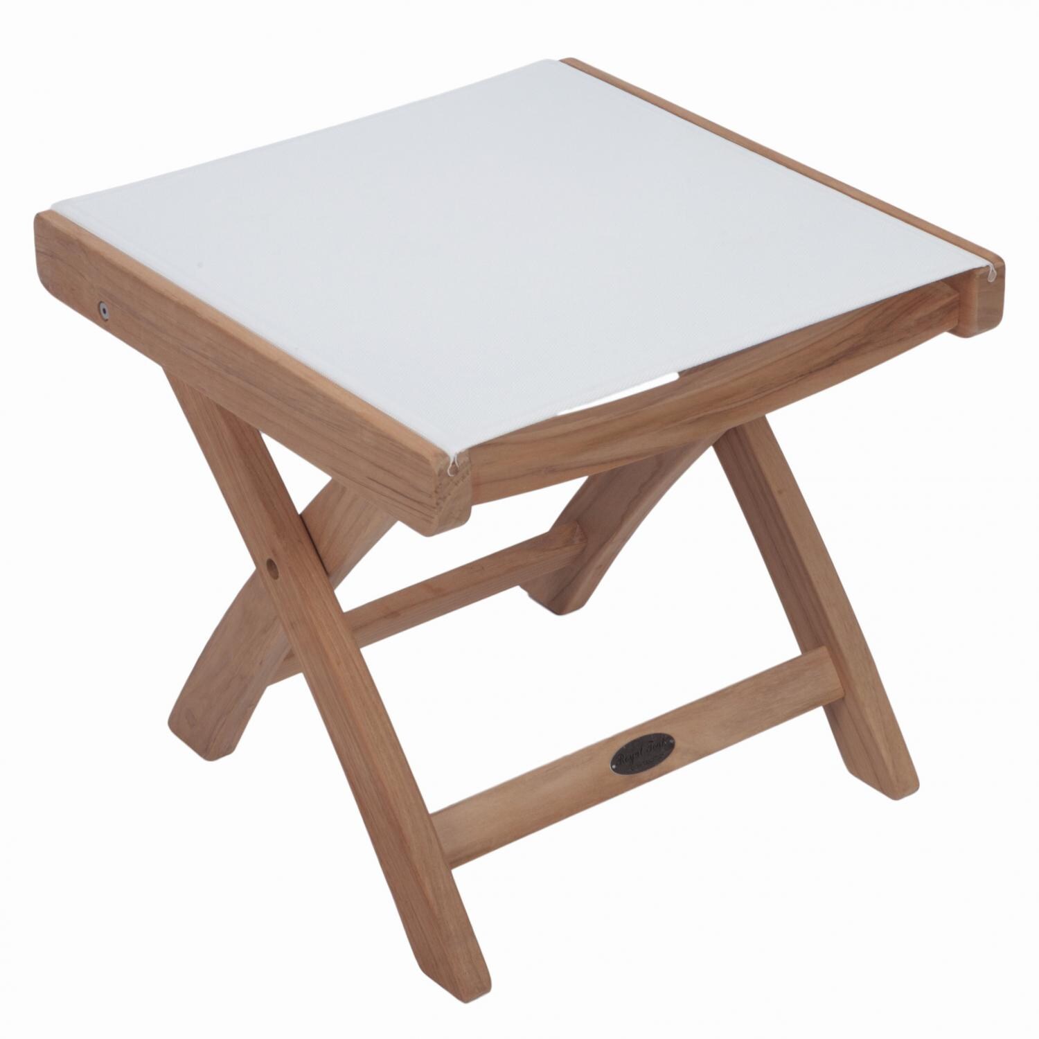 Florida Teak Ottoman in White by Royal Teak Collection