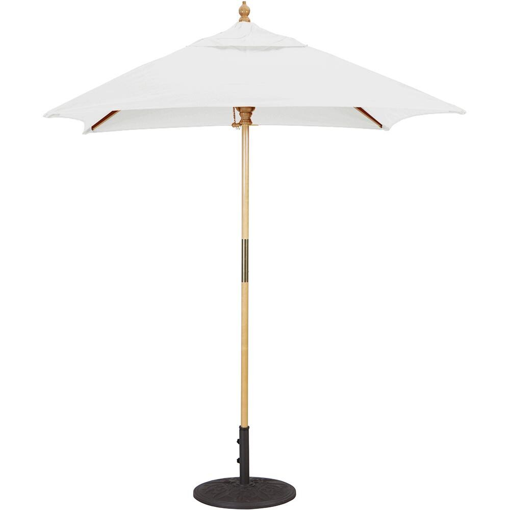 Galtech 6 X 6 Ft. Square Hardwood Patio Market Umbrella W/ Push Lift - Light Wood W/ Sunbrella Canvas Natural Canopy