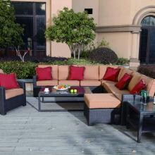 Darlee Vienna 9 Piece Resin Wicker Patio Sectional Set image