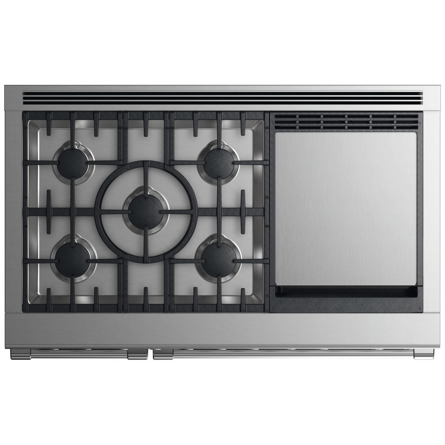 Fisher Paykel Professional 48-Inch 5-Burner Dual-Fuel Gas Range With Griddle - Top View thumbnail