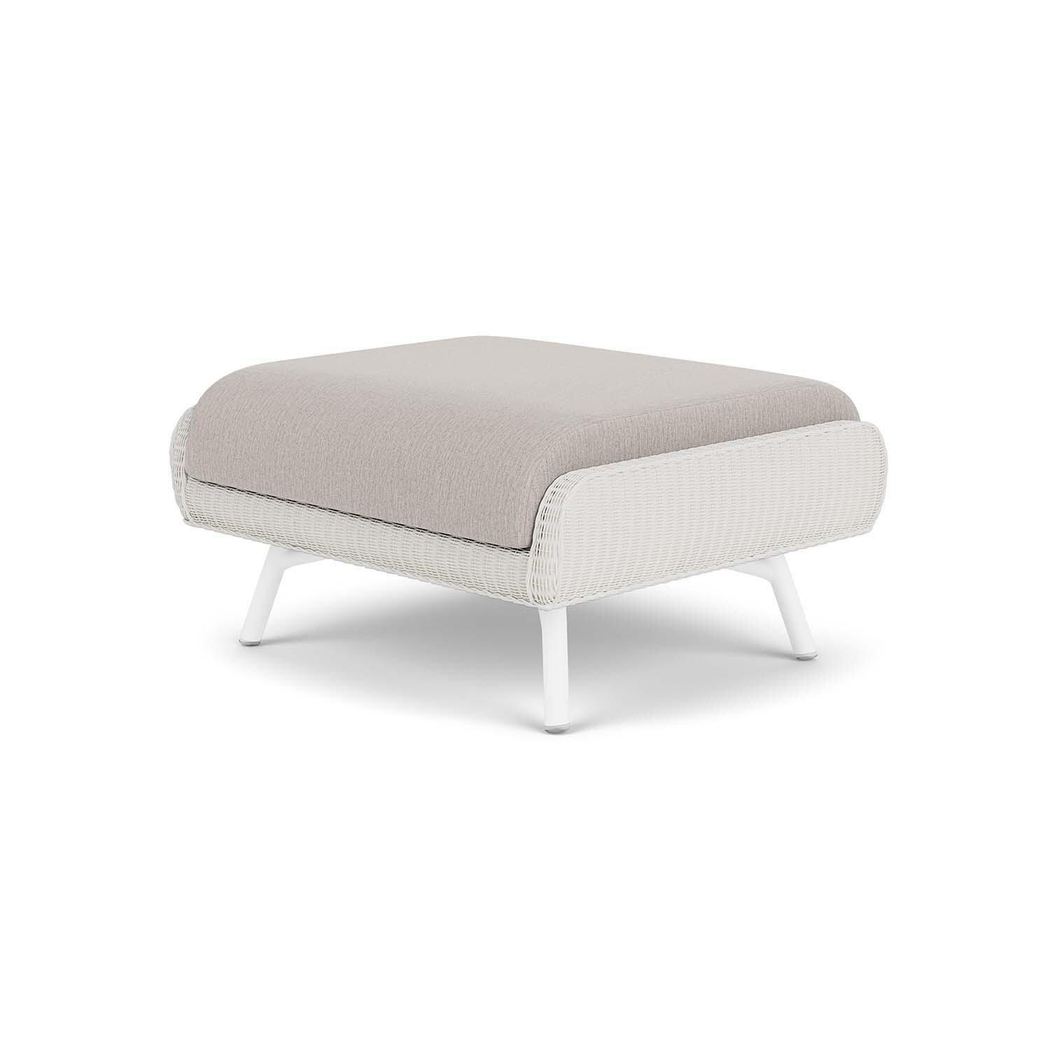 Lloyd Flanders Essence Ottoman W/Remy Cloud Fabric - Matte White Finish - Back Right thumbnail