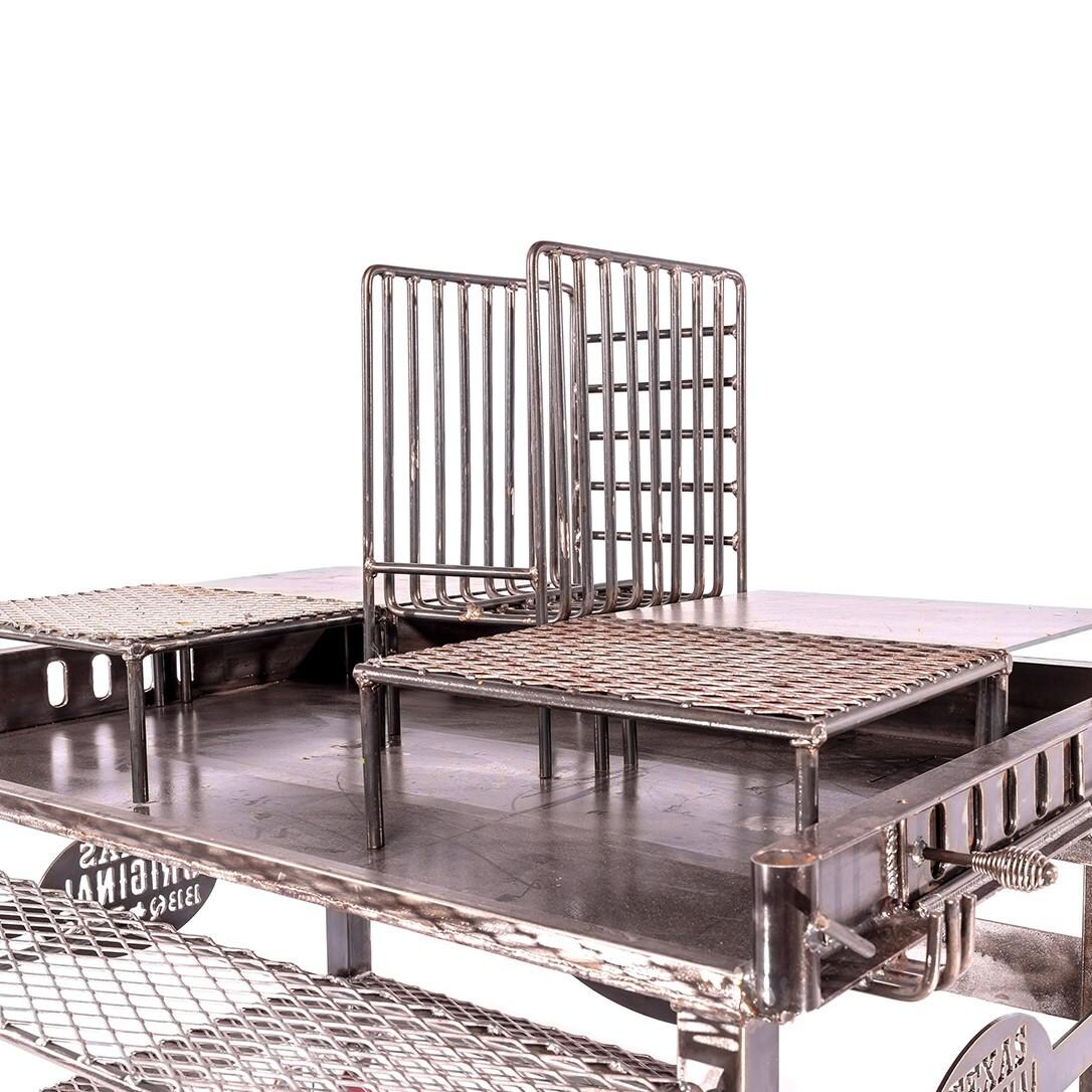 Texas Original Pits LFT-48 Laredo Basic Live Fire Table - Adjustable Roof and Back Wall With 4 Adjustable Grill Shelves thumbnail