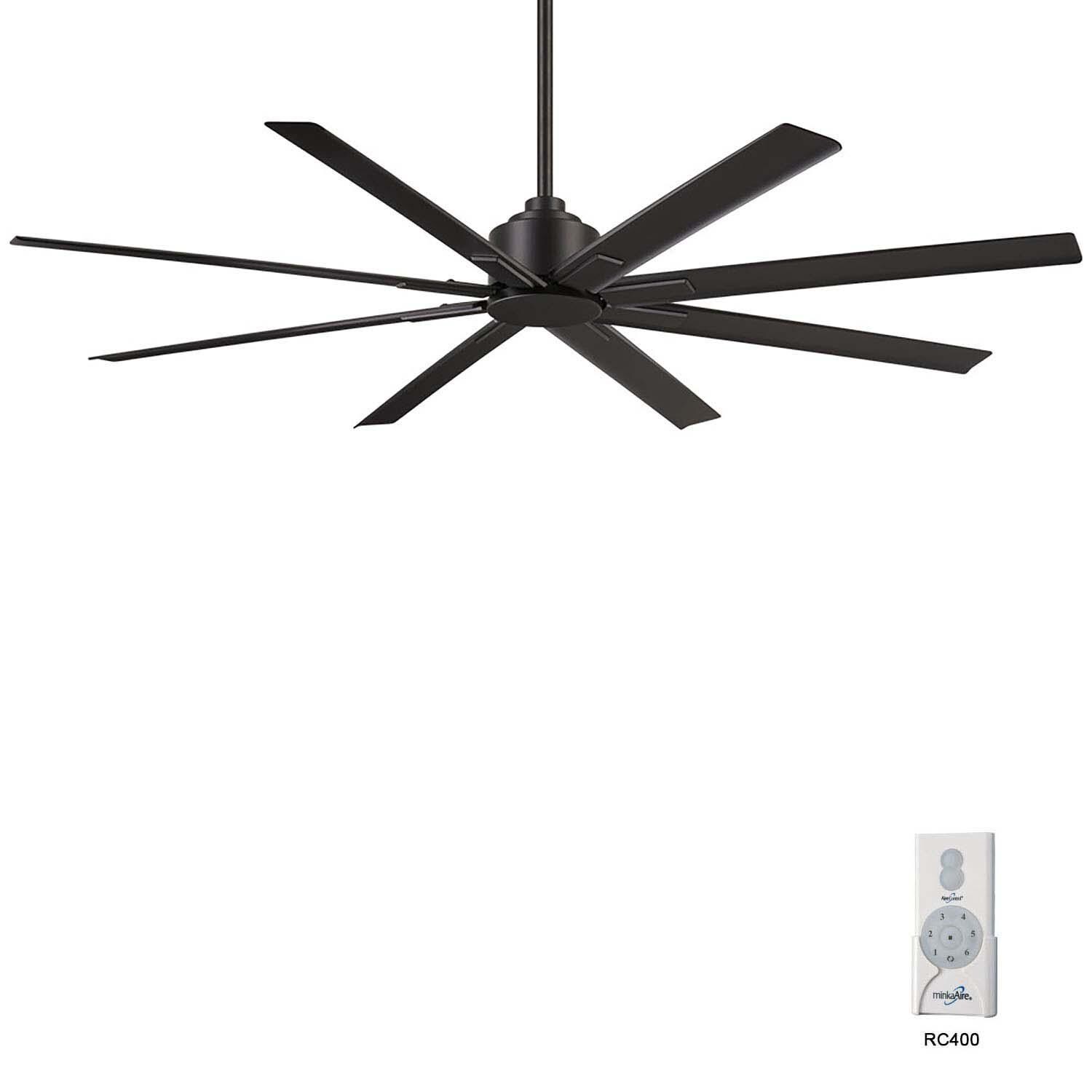 Minka-Aire F896-65-CL Xtreme H2O 65-Inch 8-Blade Ceiling Fan in Coal Finish w/ Coal Blades - Remote Included thumbnail