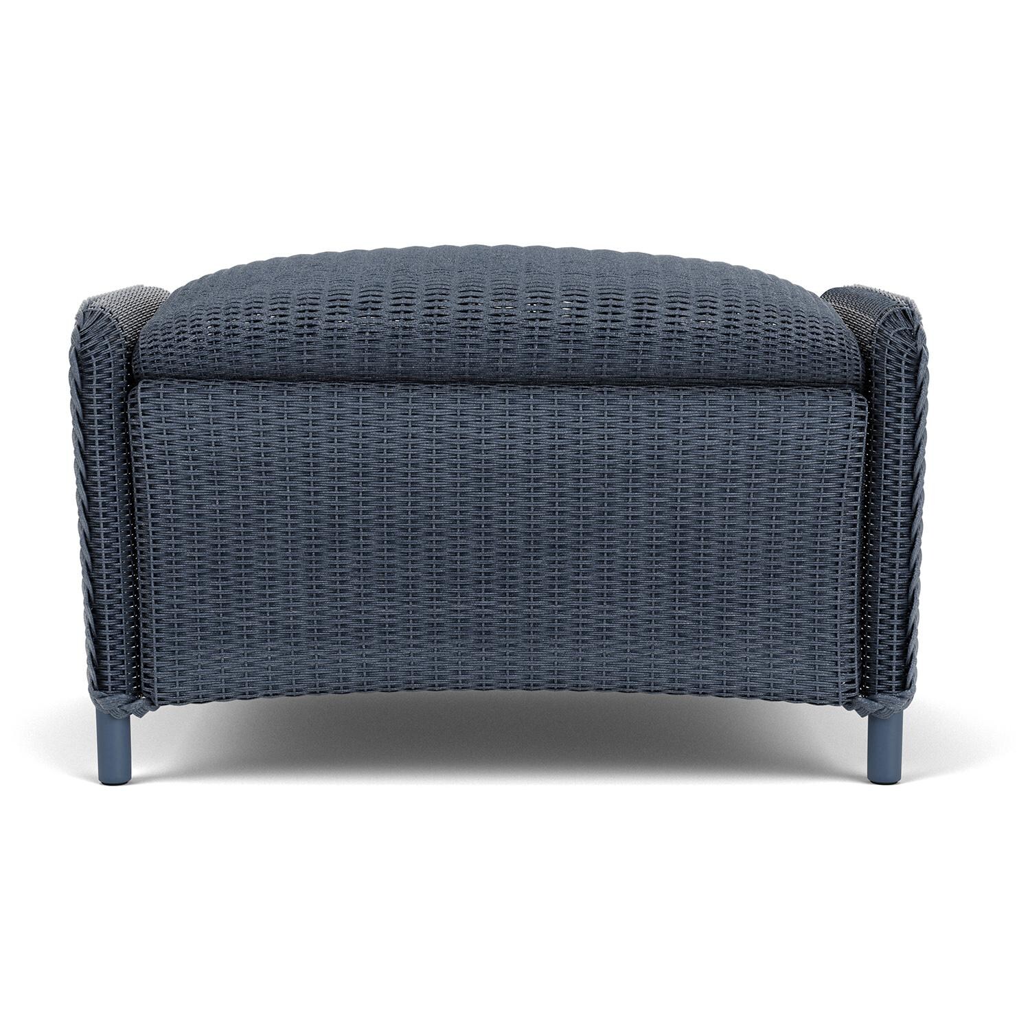 Lloyd Flanders Reflections Ottoman, Padded in Denim Blue Finish - Back thumbnail