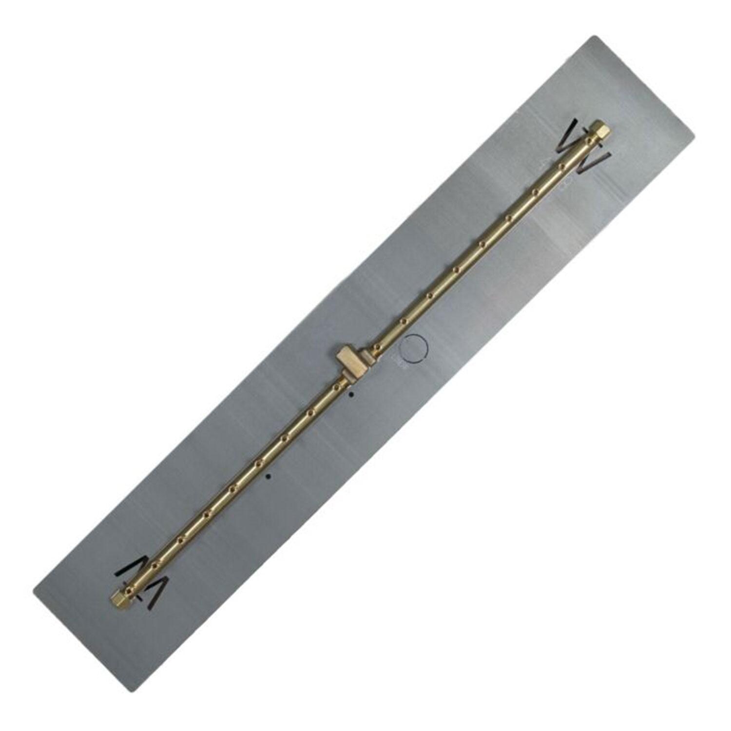 Warming Trends 37 5/8 Linear Brass Natural Gas/Propane Burner w/ 40 X 8-in Plate - White Background thumbnail