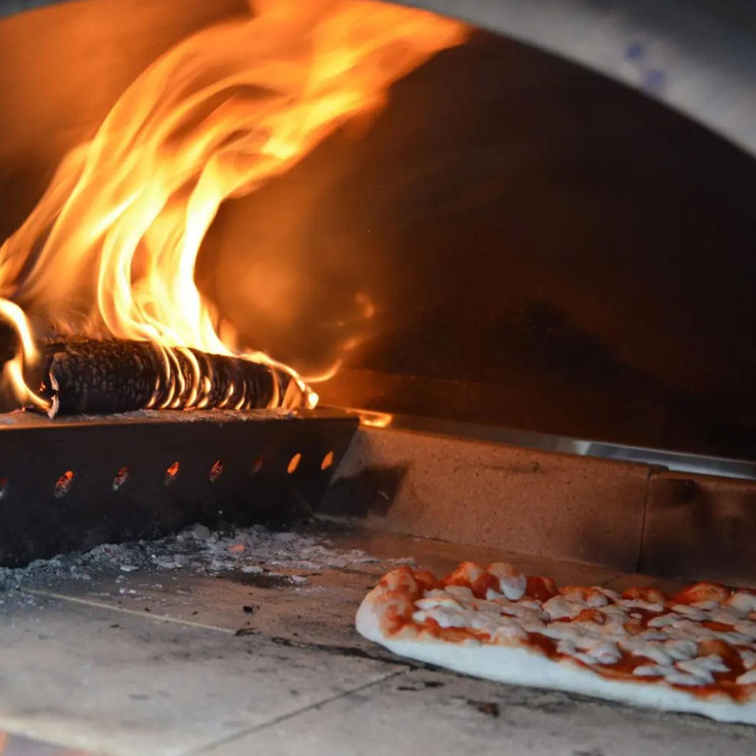 XO Appliance XOPIZZA1SS PIZZA1 Countertop Wood-Fired Pizza Oven in Black / Stainless Steel - Baking Pizza - Lifestyle thumbnail