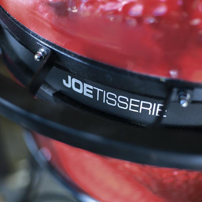Kamado Joe JoeTisserie Rotisserie System - Shown with Grill Lid Closed - Lifestyle thumbnail