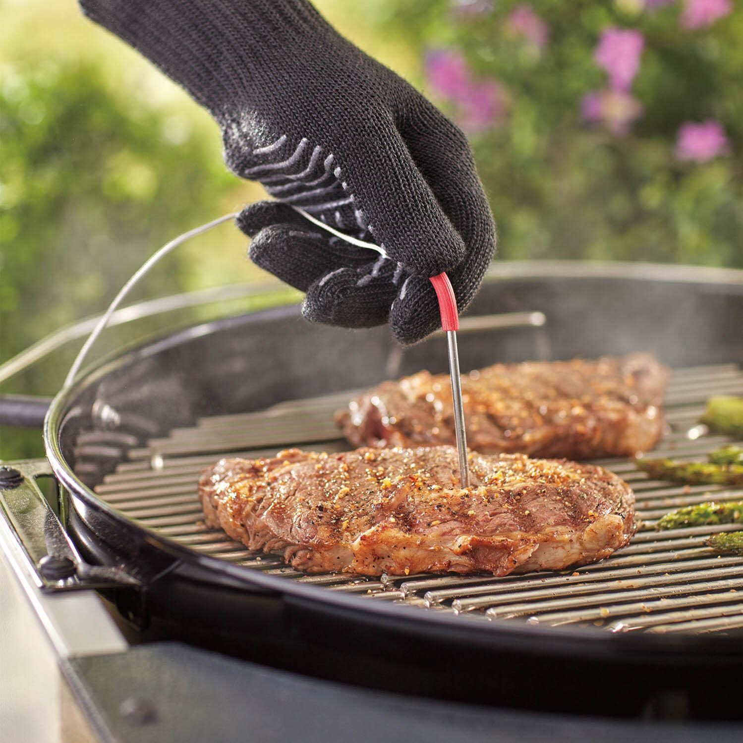 Weber 7211 iGrill Pro Meat Color Coded Temperature Probe - In Use With Charcoal Grill thumbnail