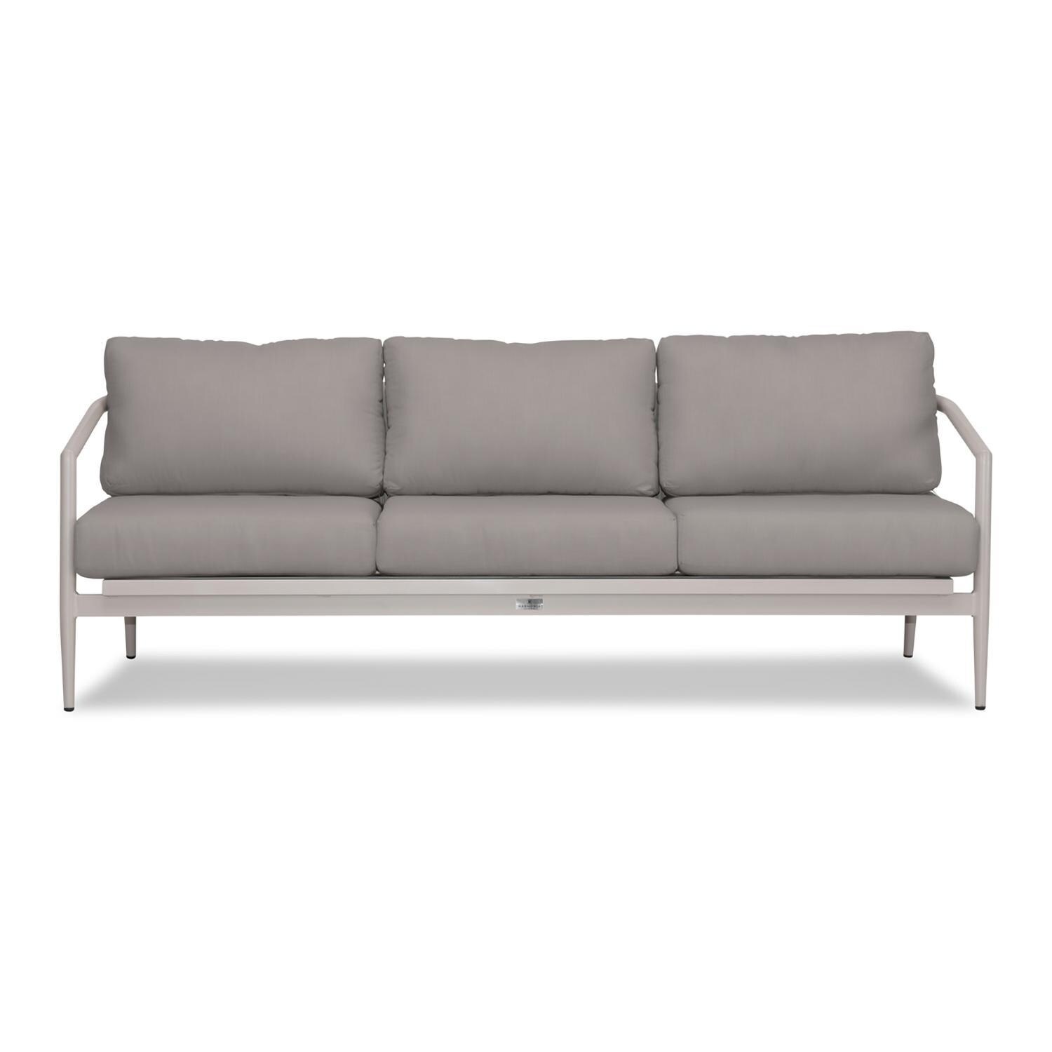 Lakeview Midnight Cove 5 Pc Aluminum Sofa Seating Set in Urban Stone/Canvas Charcoal - Sofa - White Background thumbnail