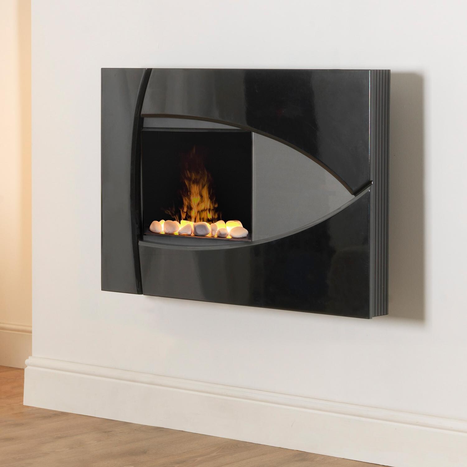 Dimplex Opti Myst Brayden 37 Inch Wall Mount Electric Fireplace With Rock Bed Bbk20r
