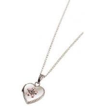 Elegant Baby Infant Sterling Silver Flower Heart Locket Necklace image