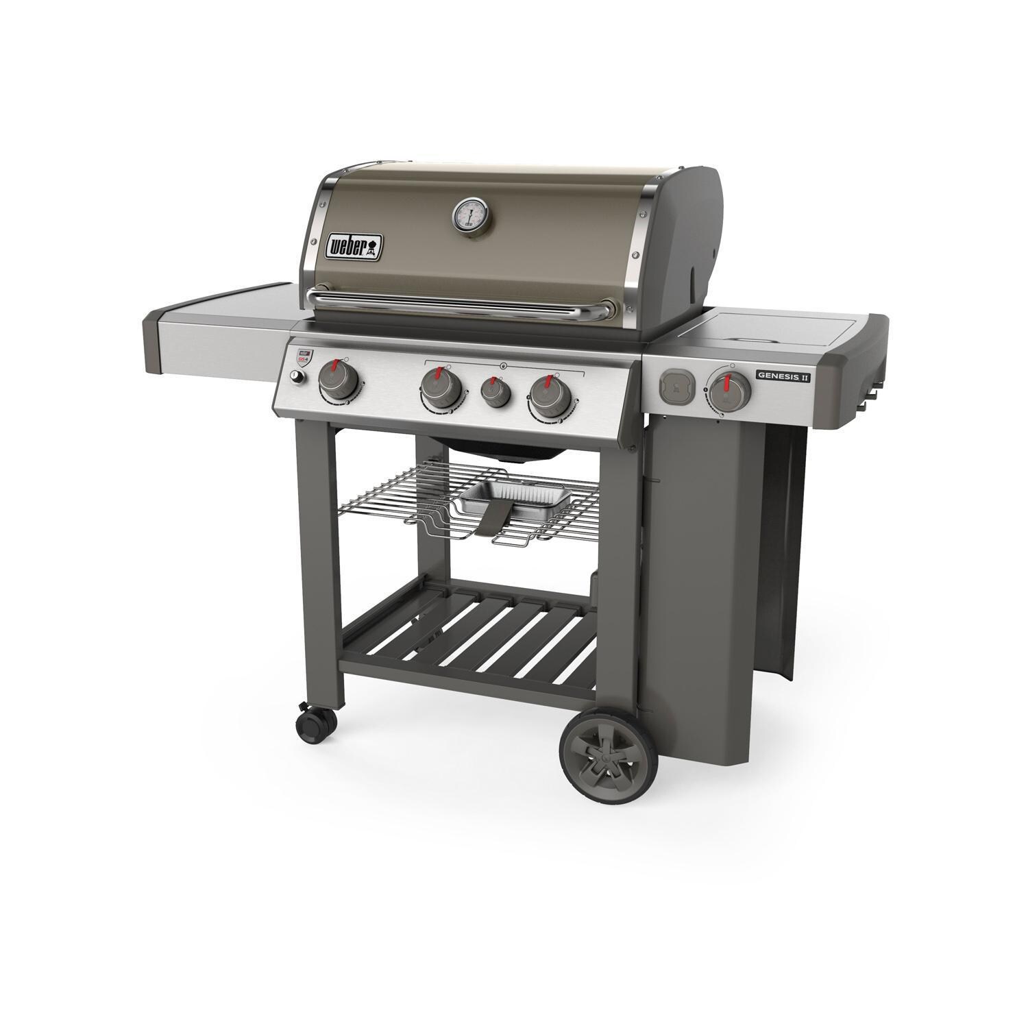 Weber Genesis II 61052001 E-330 Propane Gas Grill - Smoke (2019) - Right-Side Angled View thumbnail