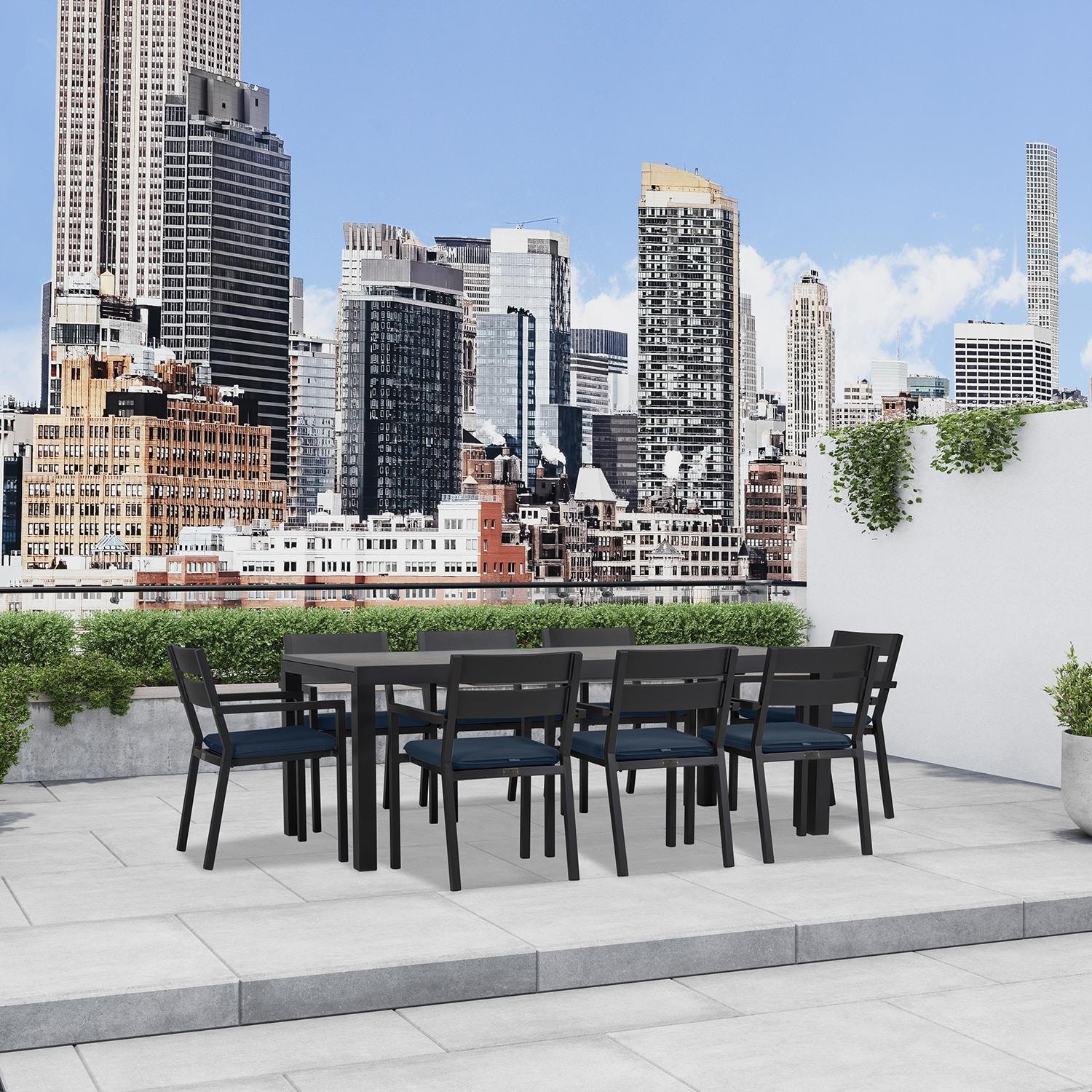 Calm Bay 9 Pc Extendable Dining Set in Black/Spectrum Indigo by Lakeview - Lifestyle thumbnail