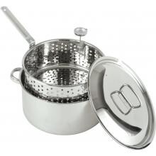 Bayou Classic Pots With Lid And Basket 10 Quart Stainless Steel Fry Pot image