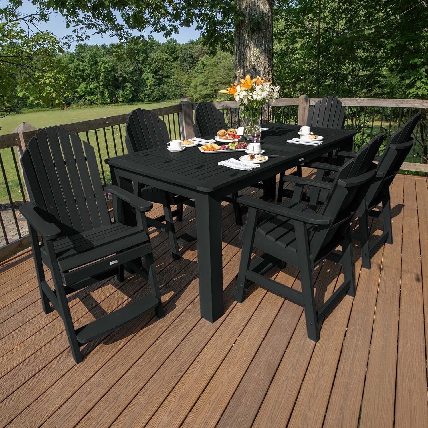 Dream Bay 7 Pc Recycled Plastic Counter Height Dining Set in Black by Lakeview