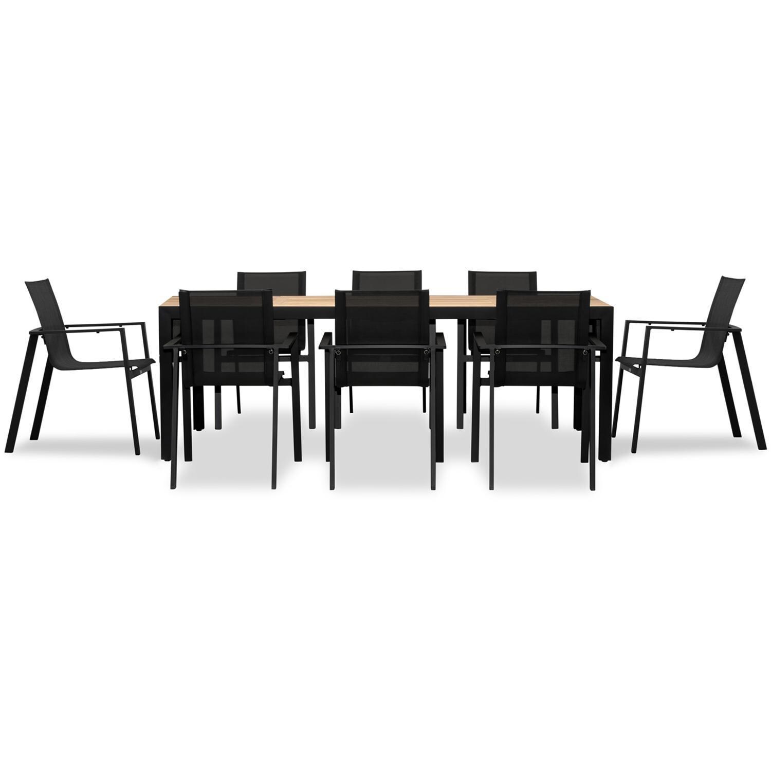 Spring Bay 9 Pc Reclaimed Teak Dining Set - Extendable in Black by Lakeview Outdoor Designs