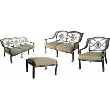 Darlee Ten Star 4 Piece Cast Aluminum Patio Conversation Seating Set image