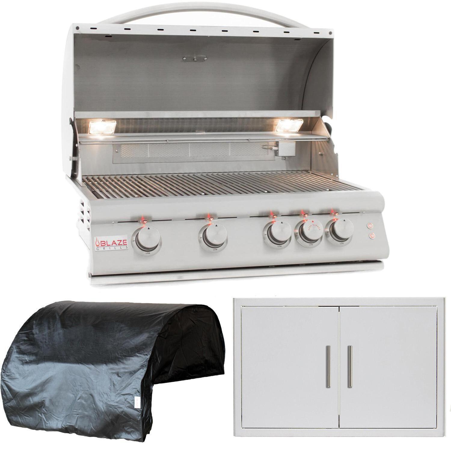 Blaze BLZ-4LTE2-LP-3PC-SC Premium LTE 3-Piece 32-Inch Propane Outdoor Kitchen Package - White Background thumbnail