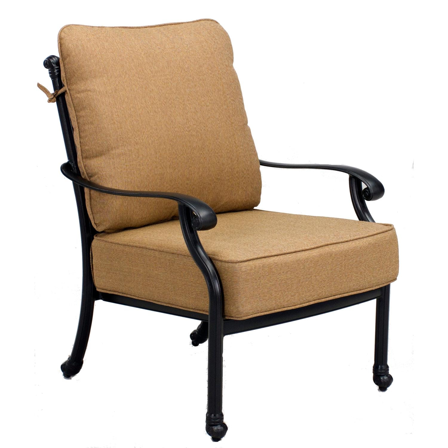 Darlee 201658-4PC-30LB Madison Cast Aluminum Club Chair W/ Sesame Polyester Cushions thumbnail
