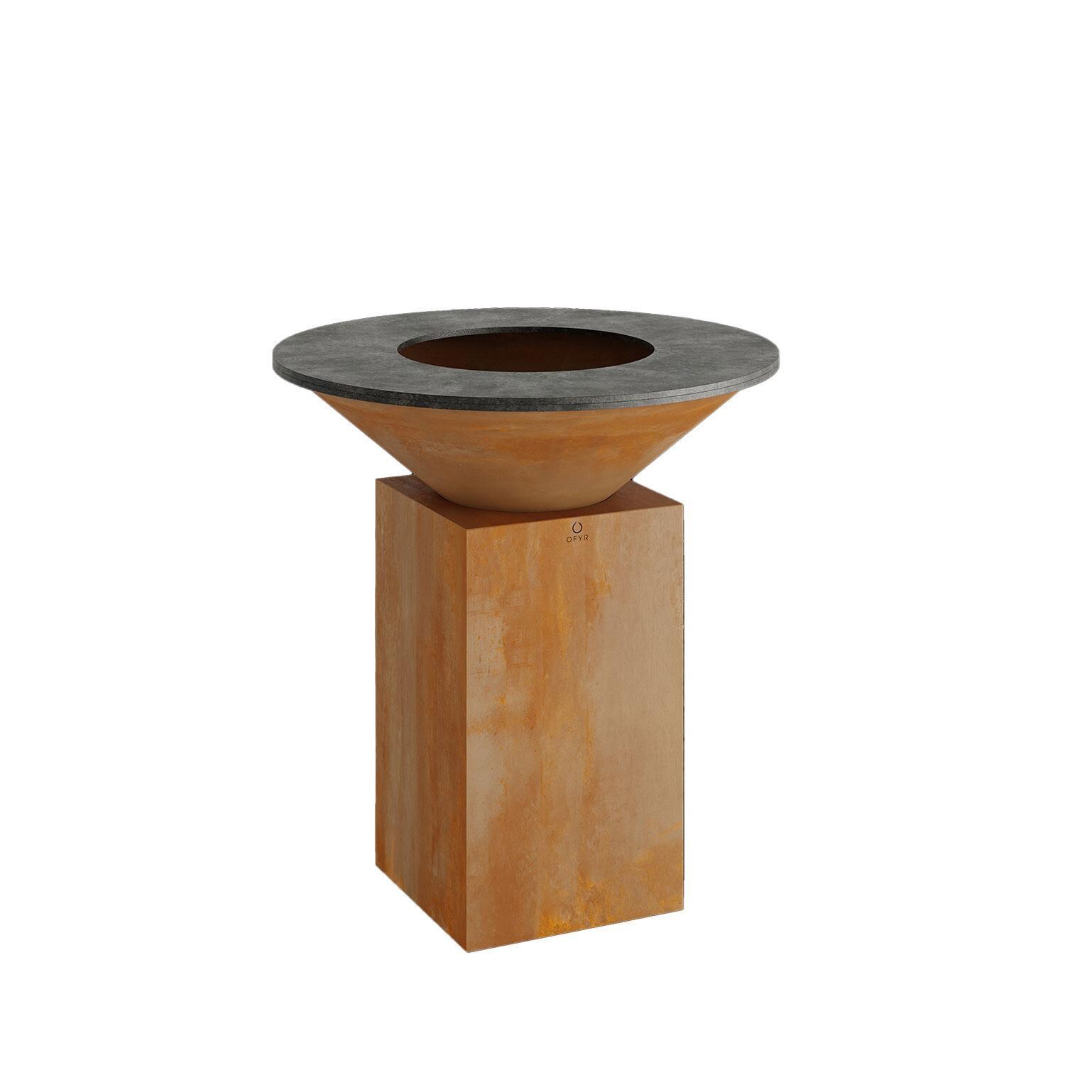 OFYR OC-85 Classic Corten 85 35 Inch Wood-Fired Flat Top Grill - Display - White Background thumbnail