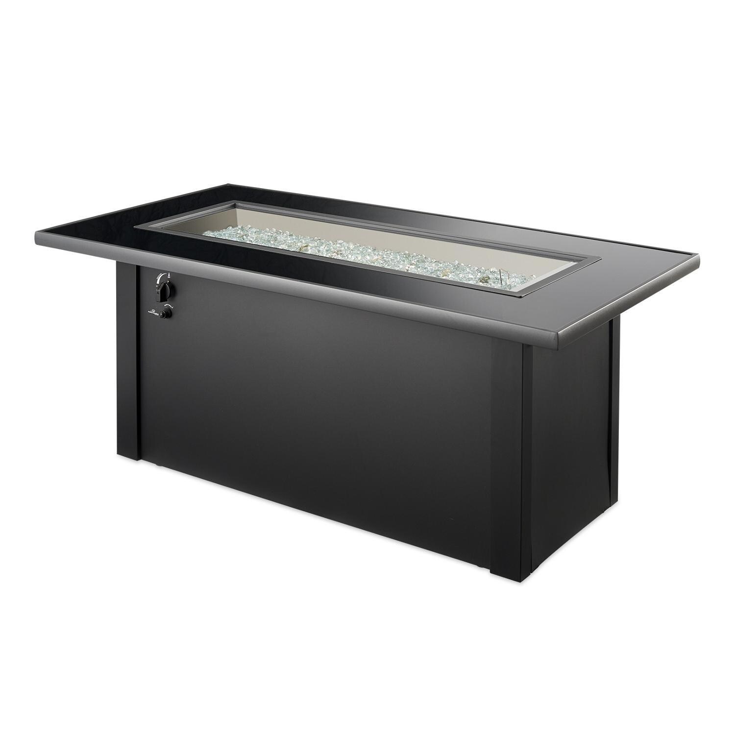 Lakeview Outdoor Designs Anchor Lake Linear Gas Fire Pit Table - No Flame - White Background thumbnail