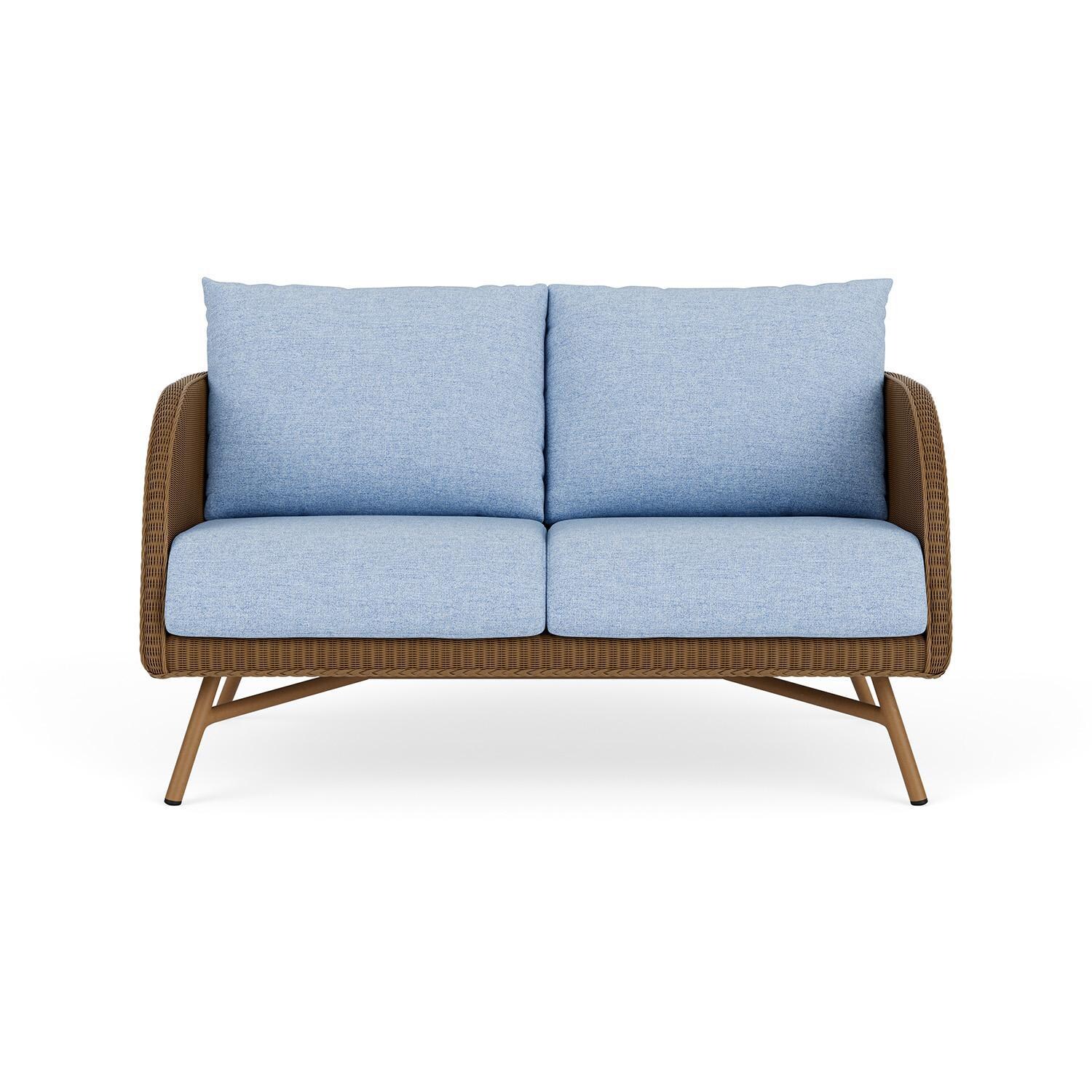 Essence Lloyd Loom Loveseat in Hickory/Demo Skyway by Lloyd Flanders