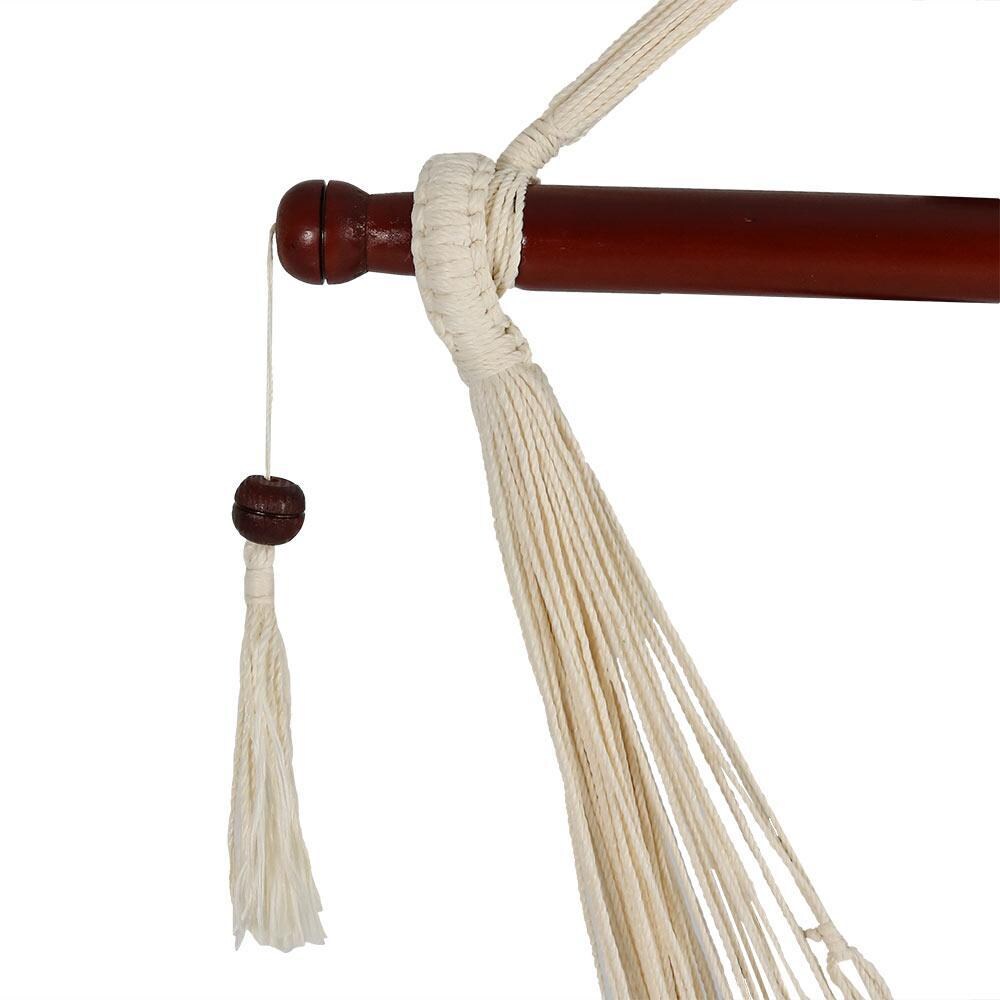 Ultimate Patio Extra Large Hanging Cabo Hammock Chair - Cream - Support Bar Detail thumbnail