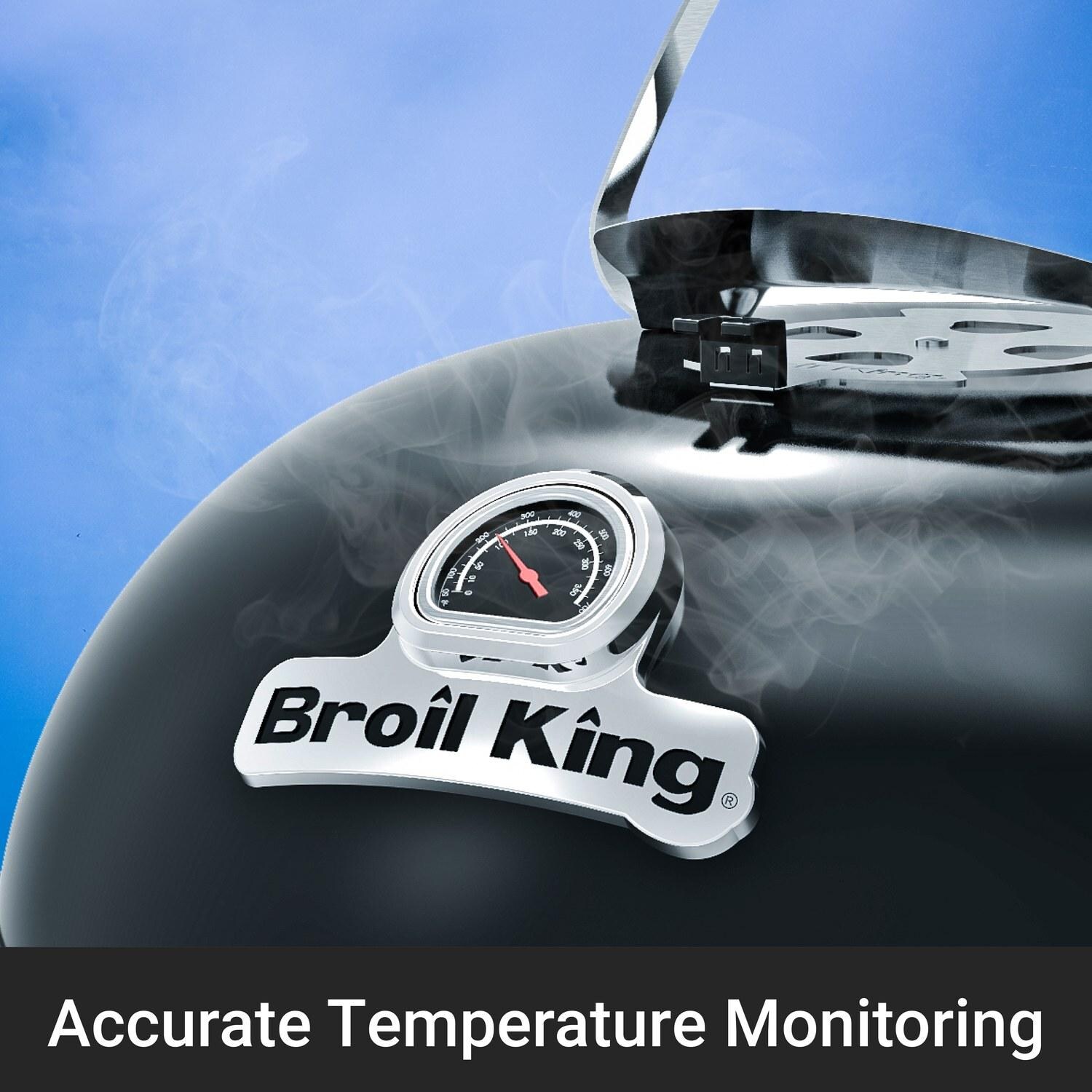 Broil King 400010 Kettle 18 1/2-in Charcoal Grill - Black - Accurate Temperature Monitoring - Detail thumbnail