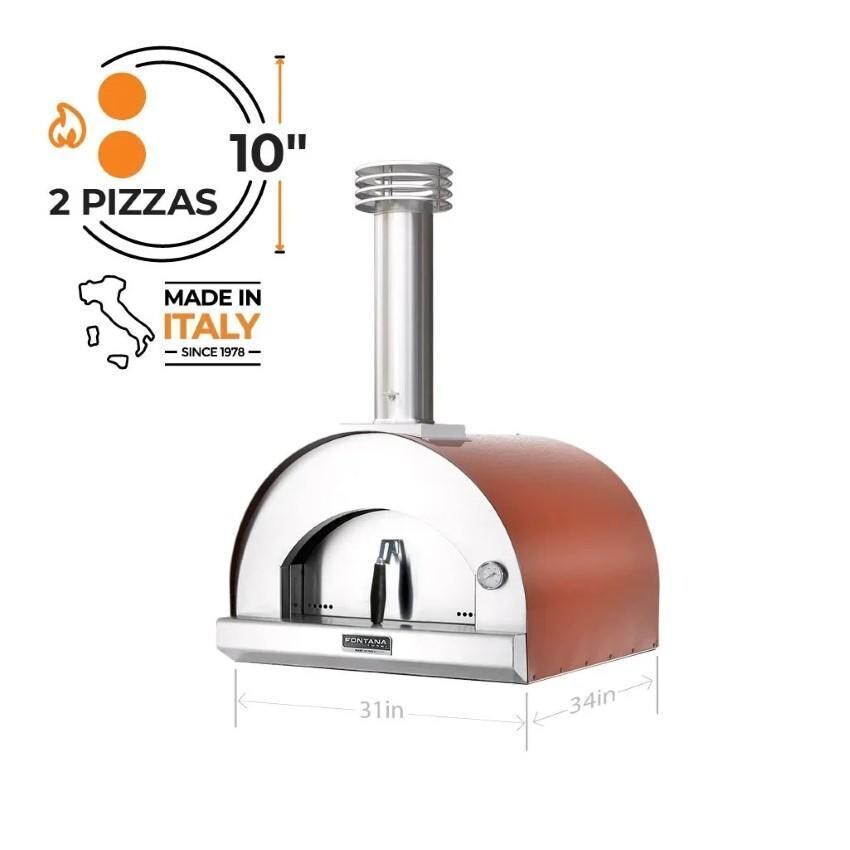 Fontana Forni FTMAR-R Margherita Wood-Fired - Red - Pizza Count - Dimensional thumbnail