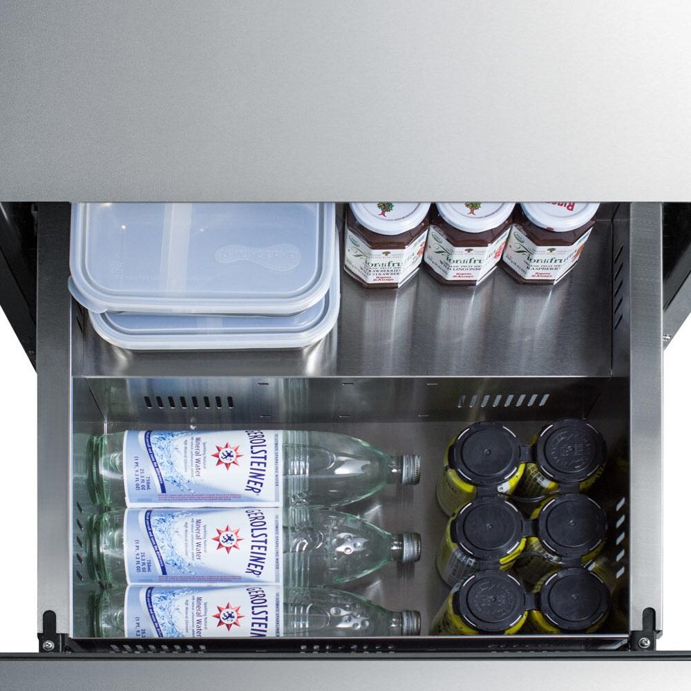 Summit ADRD25OS 24-Inch 4.8 Cu. Ft. ADA Compliant Outdoor Double Drawer Compact Refrigerator - Bottom Drawer Stocked thumbnail